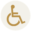 Icono de silla de ruedas que simboliza el respaldo ante invalidez total y permanente